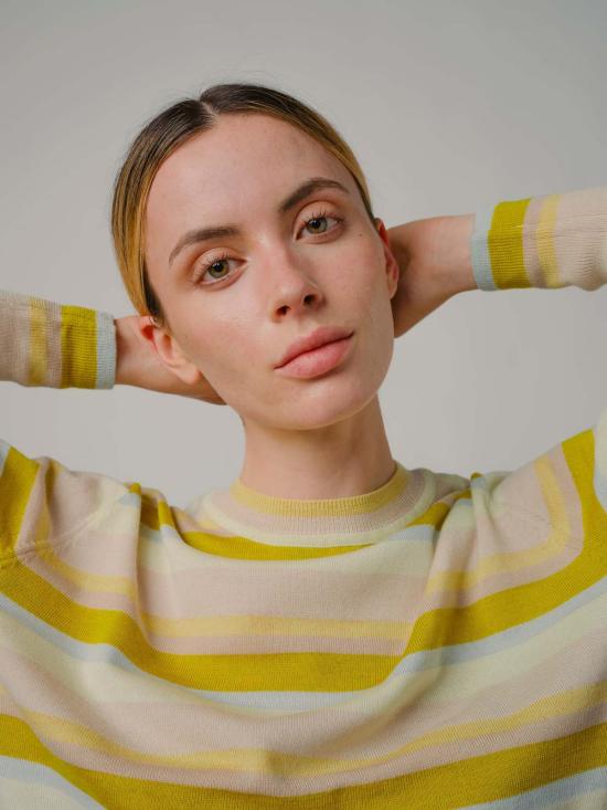  디겐 스웨터 데겐 스트라이프 크루  더스크 - DEGEN