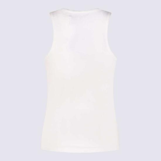  비비안웨스트우드 민소매 티셔츠 비비안 웨스트우드 코튼 로고 탱크탑 화이트 - VIVIENNE WESTWOOD