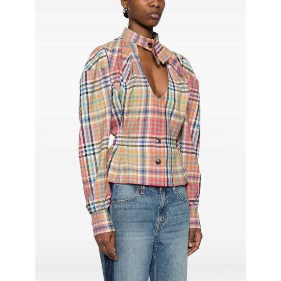  비비안웨스트우드 블라우스 비비안 웨스트우드 셔츠  베이지/핑크 - VIVIENNE WESTWOOD