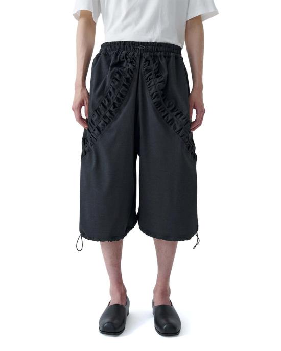  세이지 네이션 숏팬츠 트로피컬 울 롱 포실  차콜 - SAGE NATION