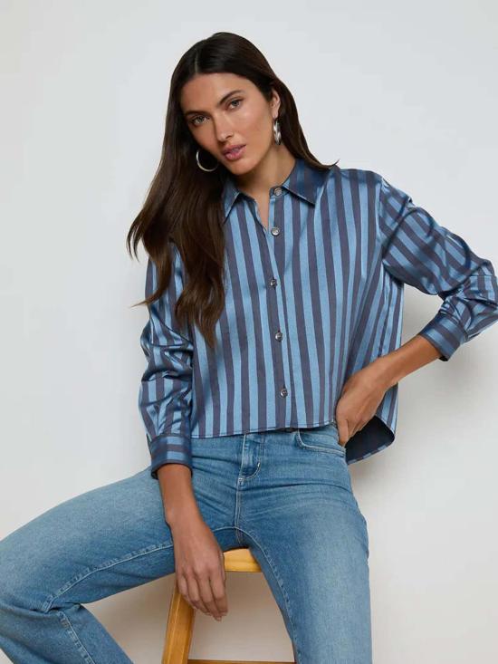  라장스 블라우스 코제트 크롭 셔츠 - L'AGENCE