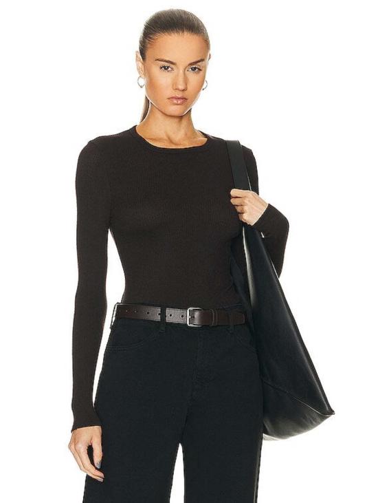  사블린 긴팔 티셔츠 퀸시 긴팔 슬림핏 크루넥 탑