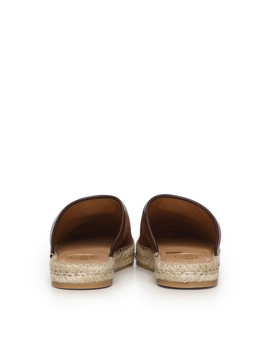  발렌티노 가라바니 뮬/슬리퍼 Valentino Garavani Palm Avenue Vlogo 스웨이드 뮬 바크 브라운 - VALENTINO GARAVANI