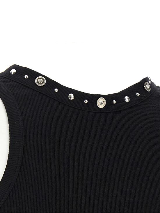  베르사체 민소매 티셔츠 메두사 탱크탑 블랙 - VERSACE