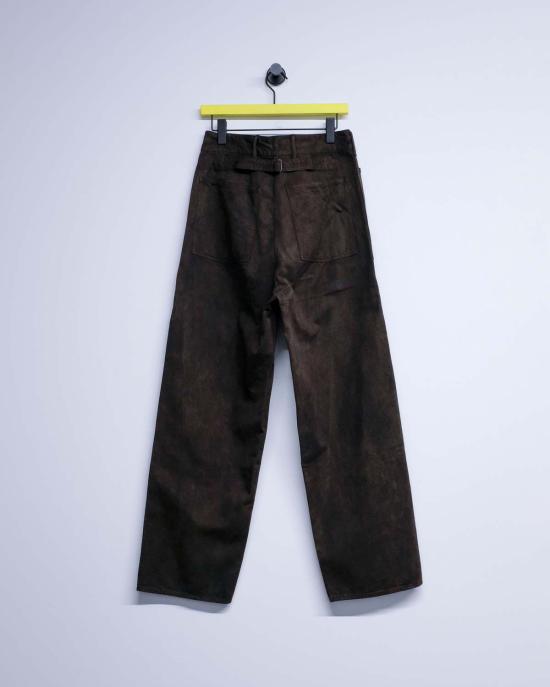  타이가 타카하시 데님 팬츠 타이거 타카하시 Lot.220 진흙 염색 갈색 면 미 육군 M35 바지 - TAIGA TAKAHASHI