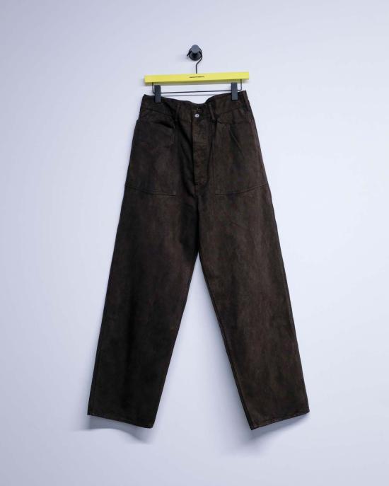  타이가 타카하시 데님 팬츠 타이거 타카하시 Lot.220 진흙 염색 갈색 면 미 육군 M35 바지