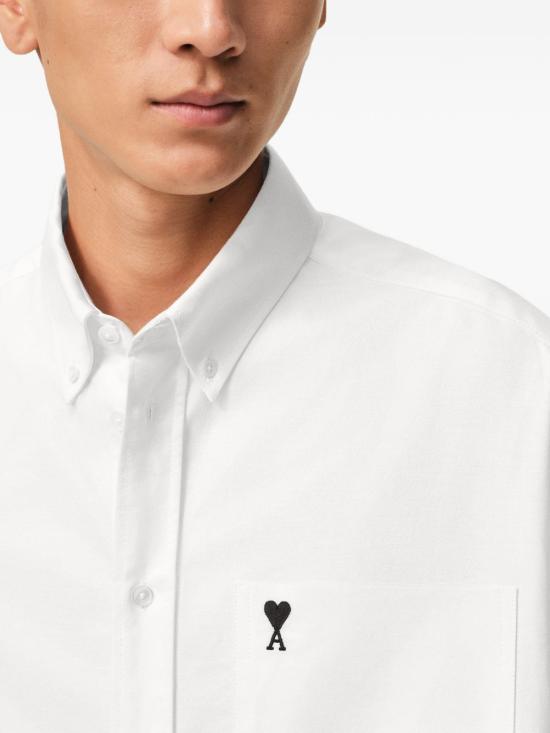 26SS 아미 반팔 셔츠 HSH823CO0031 168 White - AMI