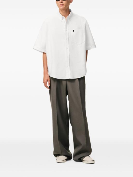 26SS 아미 반팔 셔츠 HSH823CO0031 168 White - AMI