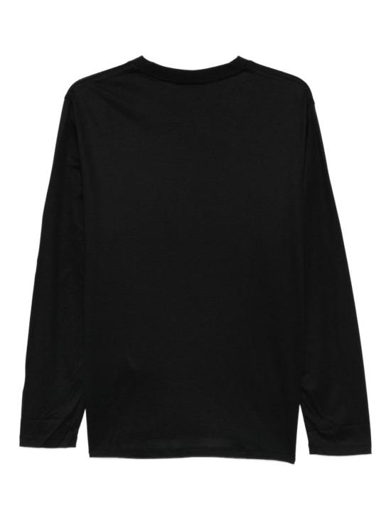  엠포리오 아르마니 긴팔 티셔츠 코튼 블렌드 티셔츠 블랙 - EMPORIO ARMANI