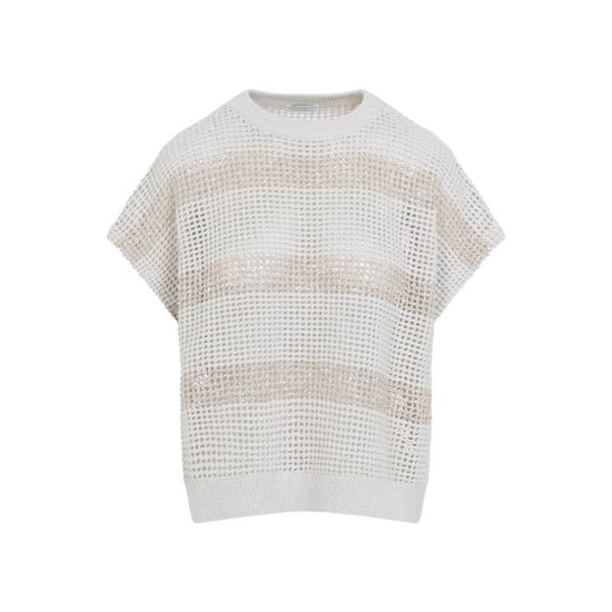  브루넬로 쿠치넬리 스웨터 Brunello Cucinelli 니트 스트라이프  Avena - BRUNELLO CUCINELLI