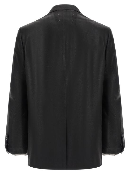  마르지엘라 수트 자켓 메종  포일드 울 블레이저 블랙 - MAISON MARGIELA