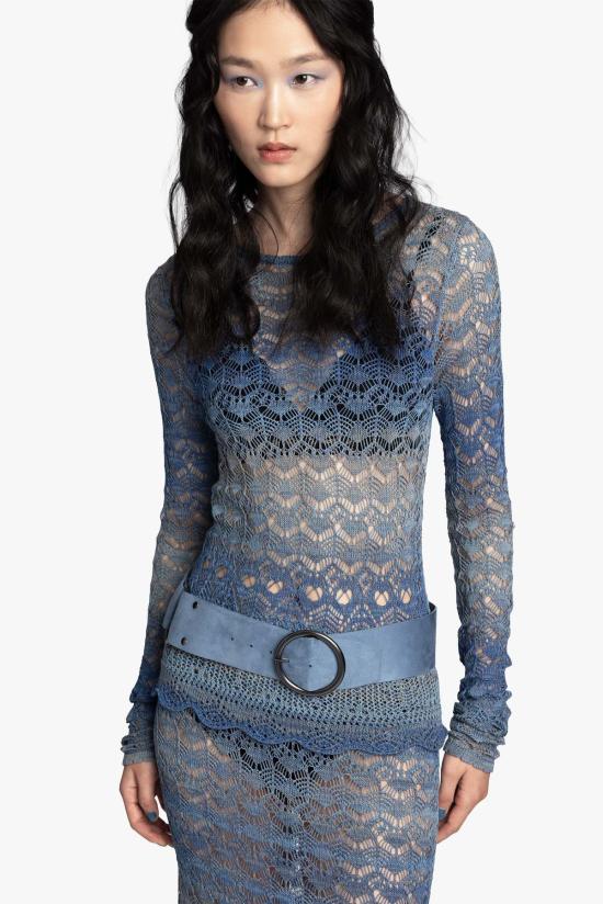  안나 수이 블라우스 Anna Sui 옴브레 스페이스 다이 크로셰 탑 - ANNA SUI
