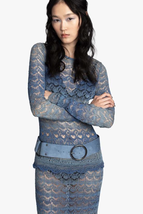  안나 수이 블라우스 Anna Sui 옴브레 스페이스 다이 크로셰 탑 - ANNA SUI