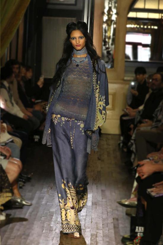  안나 수이 블라우스 Anna Sui 옴브레 스페이스 다이 크로셰 탑 - ANNA SUI