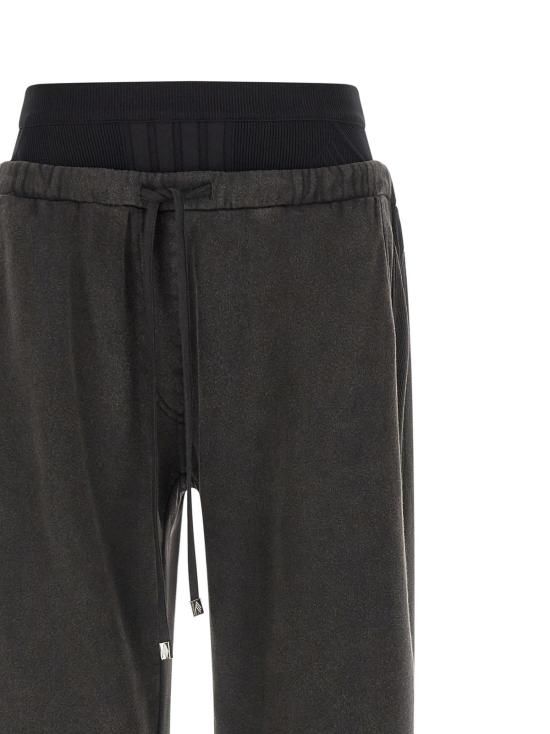  디 아티코 스트레이트 팬츠 아티코 페이디드 아메리칸 플리스 조거 팬츠 블랙 - THE ATTICO