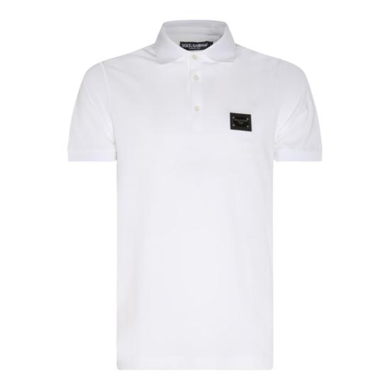 26SS 돌체앤가바나 로고 코튼 피케 폴로 셔츠 G8PL4TG7P1DW0800 White