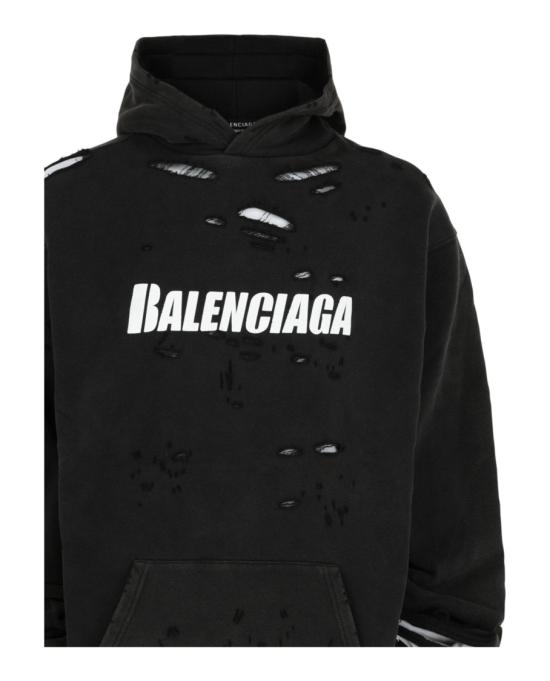  발렌시아가 후드 티셔츠 659403 TKVB6 1070 00008 XXS Black - BALENCIAGA