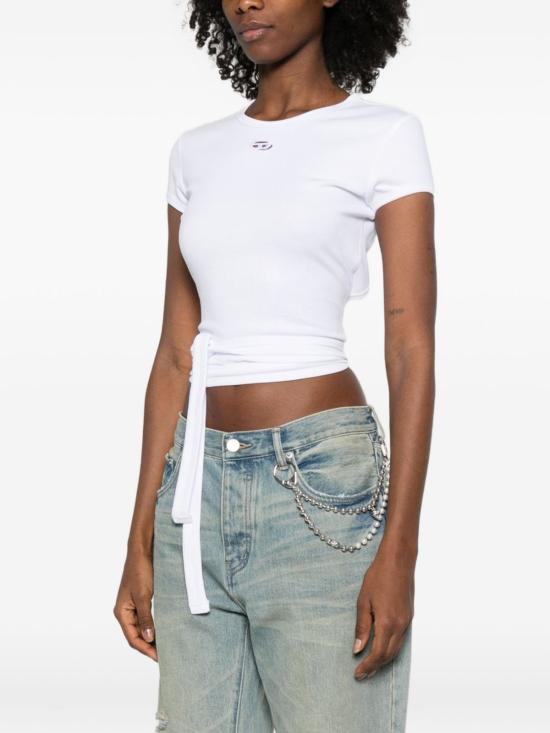  디젤 반팔 티셔츠 코튼 티셔츠 화이트 - DIESEL