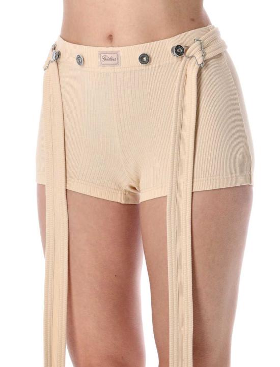  장 폴 고티에 숏팬츠 리브드 패치 쇼츠 누드 - JEAN PAUL GAULTIER