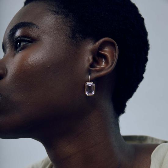  리지 포르투나토 이어링 아리아  핑크 자수정 - LIZZIE FORTUNATO