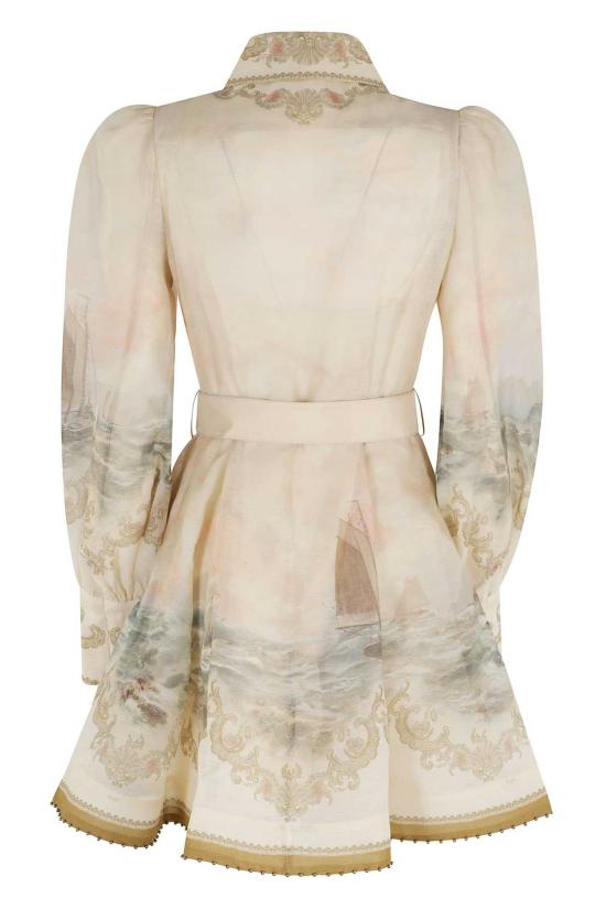  짐머만 숏 원피스 리벨리온 마린 미니 드레스 선셋 - ZIMMERMANN