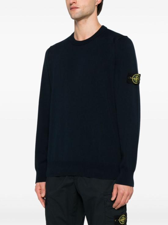  스톤 아일랜드 스웨터 코튼 크루넥  블루 - STONE ISLAND