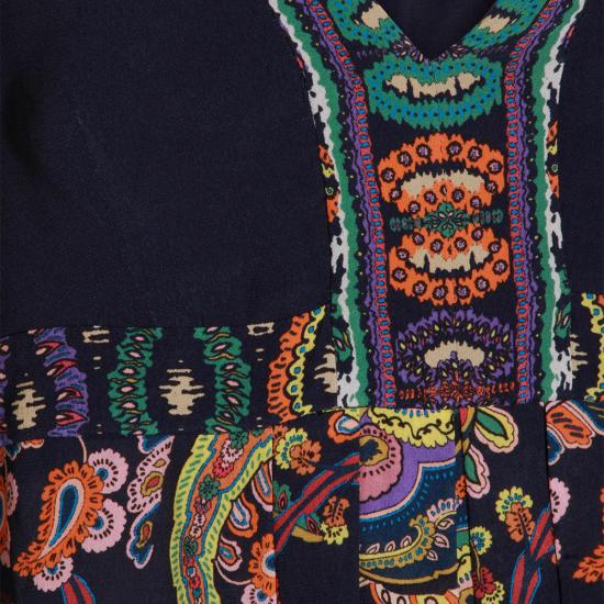  에트로 롱 원피스 멀티컬러 맥시 드레스 네이비/멀티 - ETRO