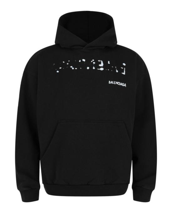  발렌시아가 미디엄 핏 후드 티셔츠 767877 TOVO6 1070 00008 S Black