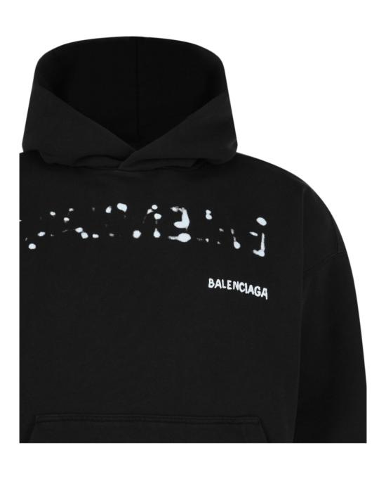  발렌시아가 미디엄 핏 후드 티셔츠 767877 TOVO6 1070 00008 M Black - BALENCIAGA