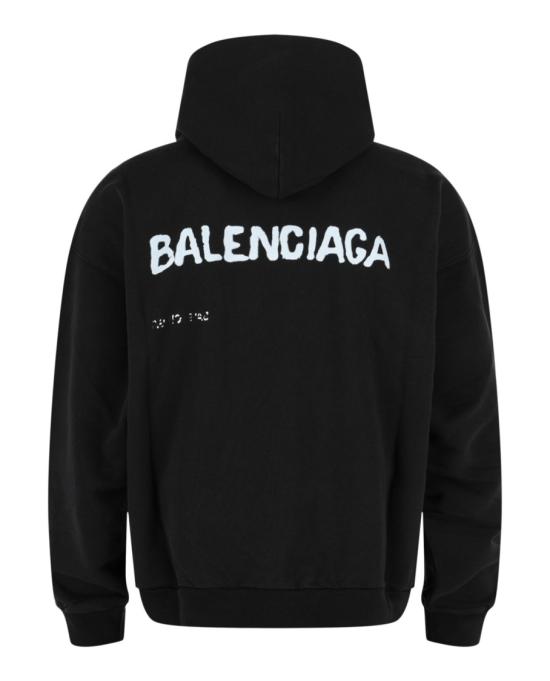  발렌시아가 미디엄 핏 후드 티셔츠 767877 TOVO6 1070 00008 M Black - BALENCIAGA