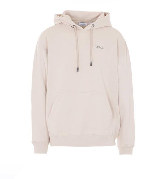  오프화이트 긴팔 티셔츠 하프 애로우 스케이트 후디 베이지