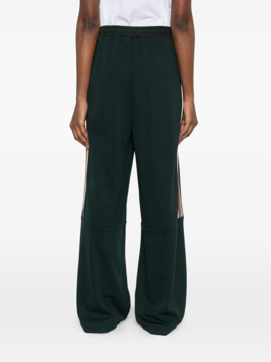  구찌 스트레이트 팬츠 웹 디테일 트랙 팬츠 그린 - GUCCI