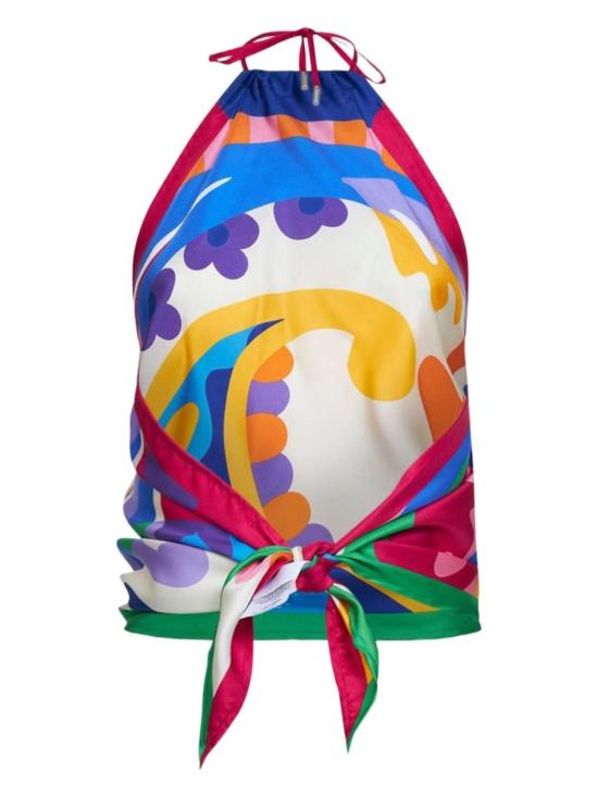  에트로 블라우스 페이즐리 프린트 실크 탑 멀티컬러 - ETRO