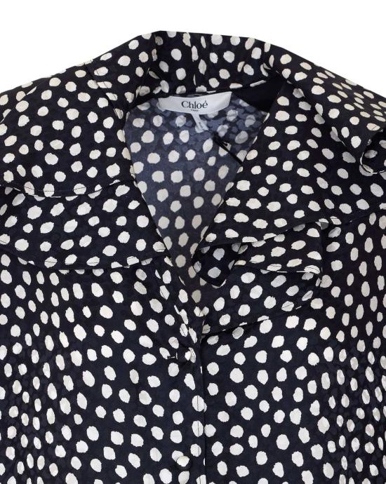  끌로에 숏 원피스 미니 긴팔 실크 드레스 블랙 - CHLOE