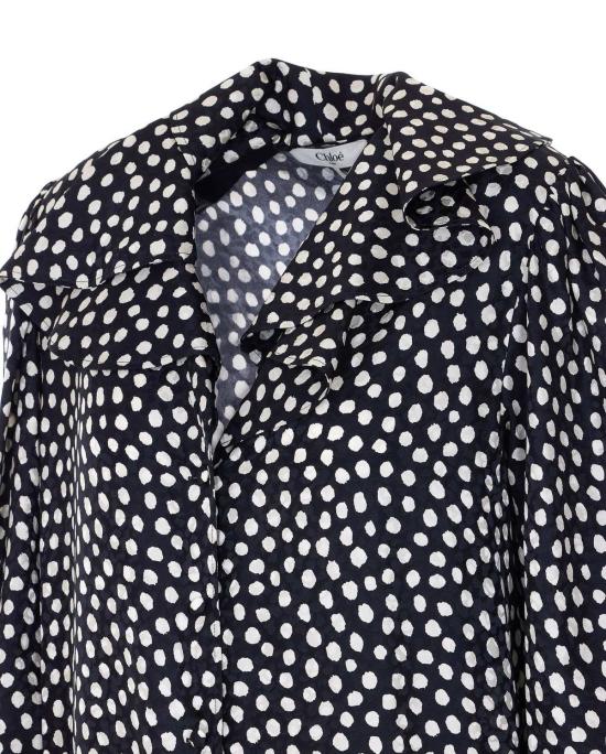  끌로에 숏 원피스 미니 긴팔 실크 드레스 블랙 - CHLOE