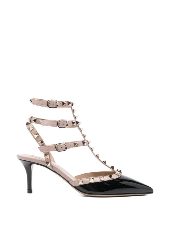  발렌티노 가라바니 힐/펌프스 락스터드 페이턴트 레더 펌프스 블랙