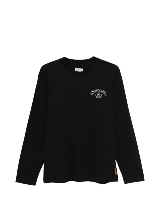  엠포리오 아르마니 긴팔 티셔츠 코튼 티셔츠 블랙