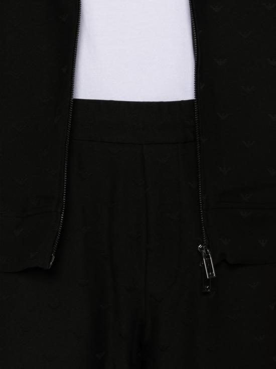  엠포리오 아르마니 트레이닝/조거 팬츠 코튼 블렌드 스웨트팬츠 블랙 - EMPORIO ARMANI