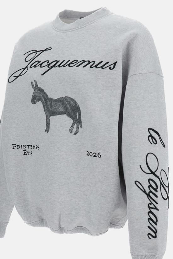  자크뮈스 긴팔 티셔츠 르 스웨트셔츠 아네 스웨트셔츠 그레이 - JACQUEMUS