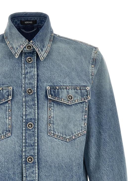  베르사체 데님 자켓 메두사 셔츠 라이트 블루 - VERSACE
