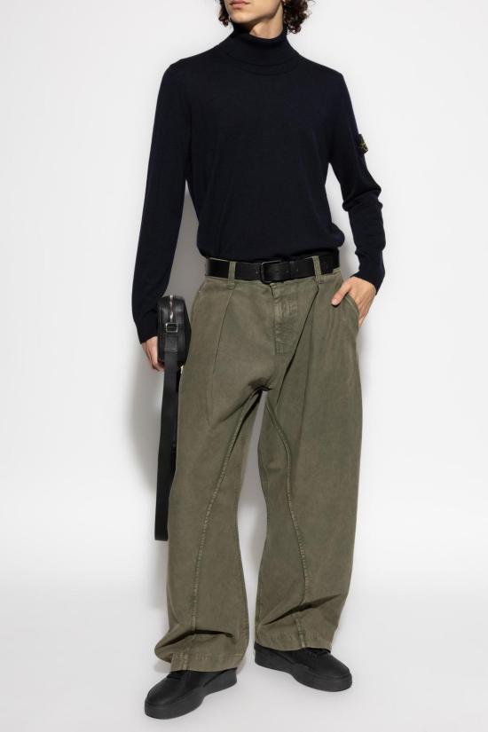  스톤 아일랜드 터틀넥 울  스웨터 블루 - STONE ISLAND