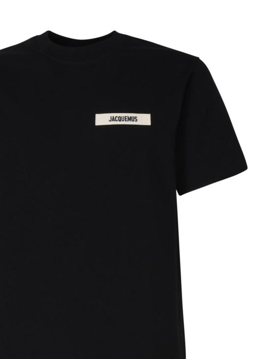  자크뮈스 반팔 티셔츠 르 티셔츠 그로스그레인 티셔츠 블랙 - JACQUEMUS