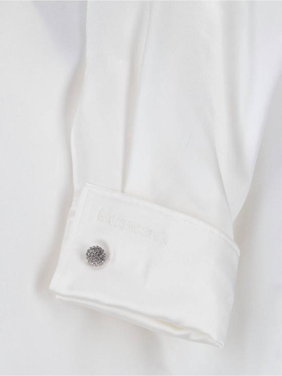  발렌시아가 셔츠 실크 블렌드 셔츠 화이트 - BALENCIAGA