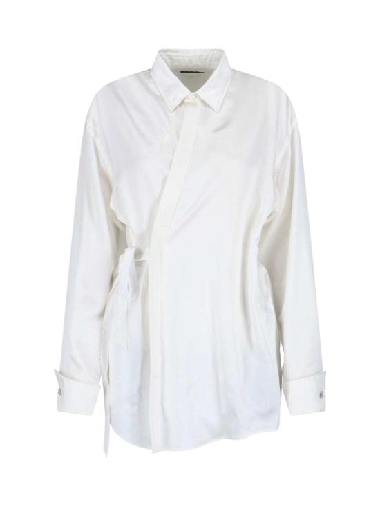  발렌시아가 셔츠 실크 블렌드 셔츠 화이트
