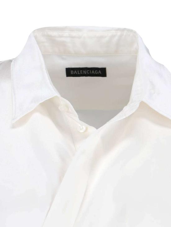  발렌시아가 셔츠 실크 블렌드 셔츠 화이트 - BALENCIAGA
