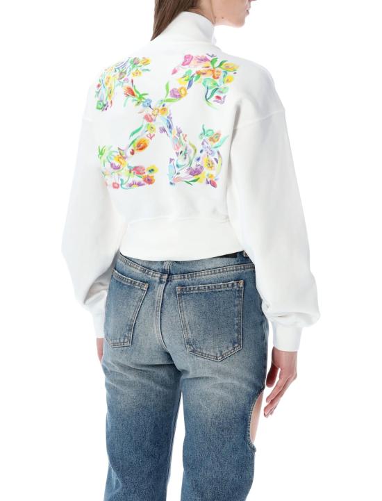  오프화이트 자켓 오프 화이트 플라워 크롭 지퍼 플리스 화이트 - OFF WHITE