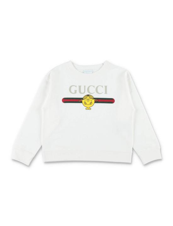  [키즈] 구찌 풀오버 키즈 미스터 맨 리틀 미스 코튼 스웨트셔츠 새 상품 화이트