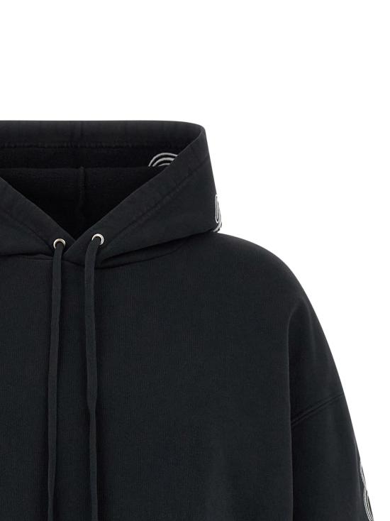  발렌시아가 스웨터 커시브 후드티 블랙 - BALENCIAGA