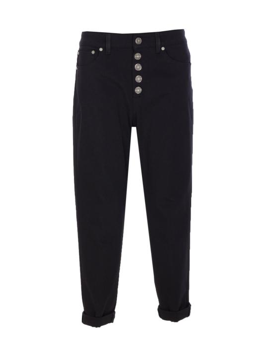  돈답 데님 팬츠 돈둡 쿤스 주얼리 버튼 진 블랙