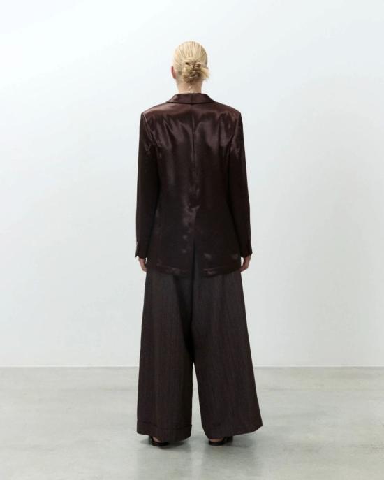  알리지 수트 자켓 알리시 샤이니 새틴 스모킹 블레이저 - ALYSI